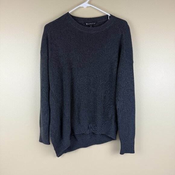 Athleta Pima Cotton Blend Textured High-Low Hem Sweater - Picture 1 of 7
